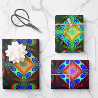 Peacock wrapping paper sheet