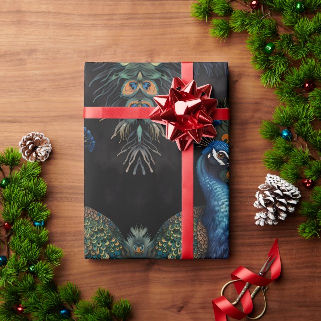Peacock Wrapping Paper Sheets (Holiday Gift)
