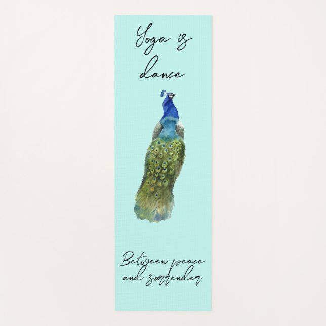 Peacock yoga mat, Yoga is a dance Mat (Front)