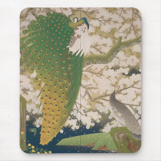 Peacocks and Cherry Tree (1925) Mouse Mat (Front)