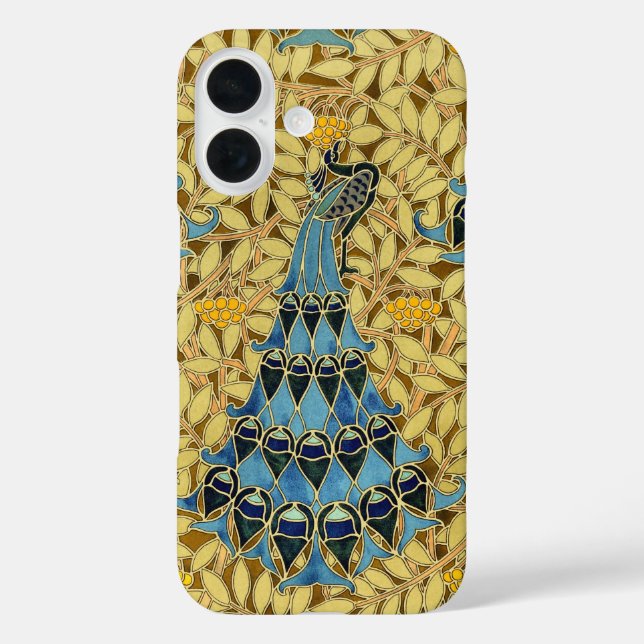 Peacocks Birds Rowan Trees Art Nouveau Case-Mate iPhone Case (Back)