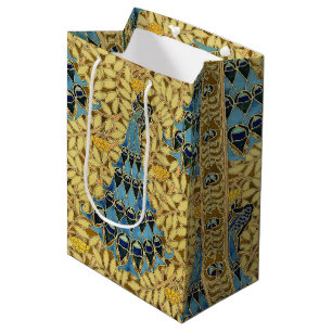 Peacocks Birds Rowan Trees Art Nouveau Medium Gift Bag