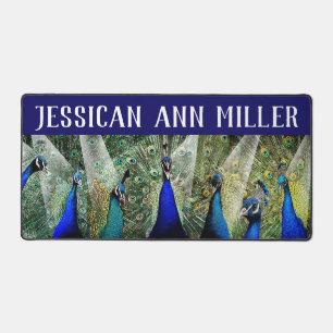 Peacocks desk mat