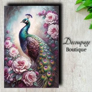 Peacock's Garden Decoupage Tissue Paper