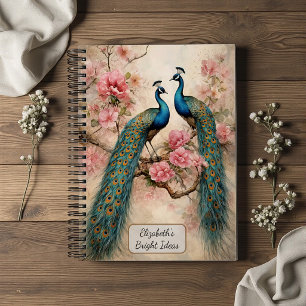 Peacocks in Blossom Notebook