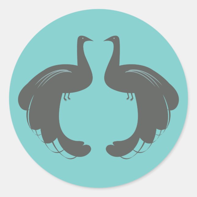 PEACOCKS in GRAY Stickers (Front)