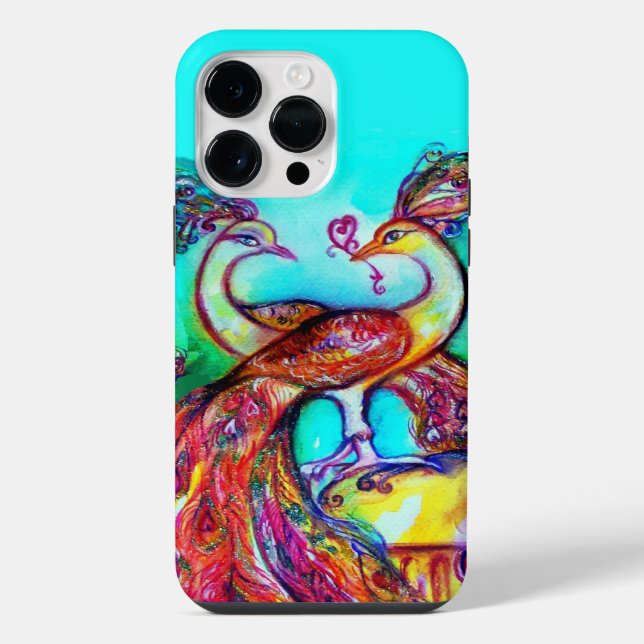 PEACOCKS IN LOVE iPhone CASE (Back)