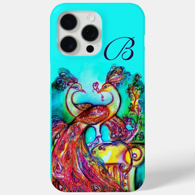 PEACOCKS IN LOVE MONOGRAM Case-Mate iPhone CASE (Back)