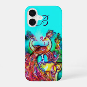 PEACOCKS IN LOVE MONOGRAM iPhone 16 CASE