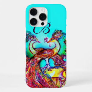 PEACOCKS IN LOVE MONOGRAM iPhone 16 PRO MAX CASE