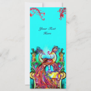 PEACOCKS IN LOVE red blue turquase green