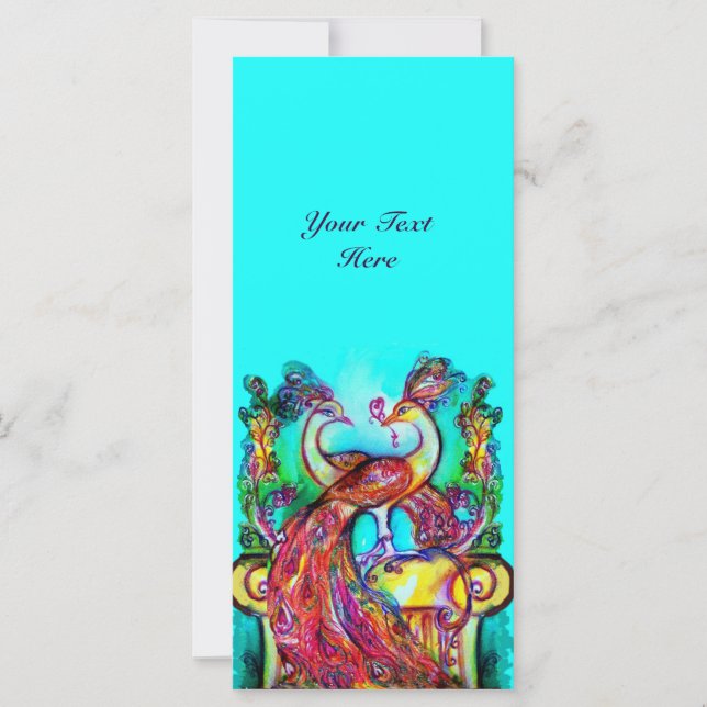 PEACOCKS IN LOVE red blue turquase green (Front)