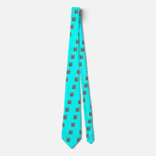 PEACOCKS IN LOVE Red Teal Blue Turquoise Green Tie
