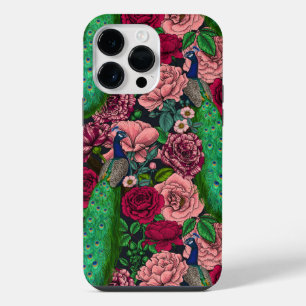 Peacocks in the rose garden 2 iPhone 14 pro max case