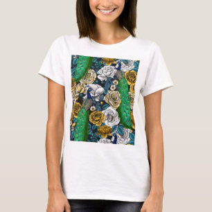 Peacocks in the rose garden  T-Shirt