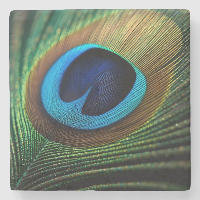 Peacock's Jewel Stone Coaster (Front)