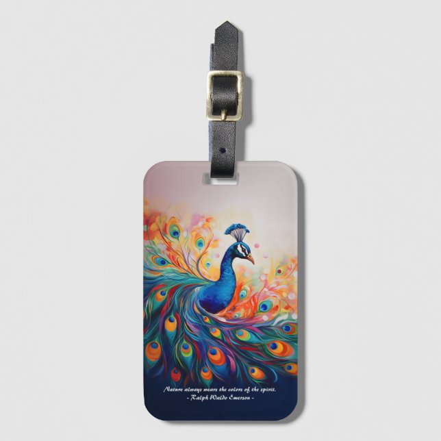 Peacock's Splendour Luggage Tag (Front Vertical)