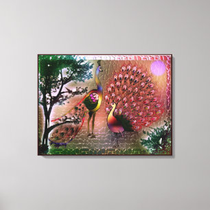 Peacocks Stretched Canvas Print