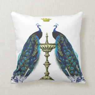 Peacocks Throw Pillow
