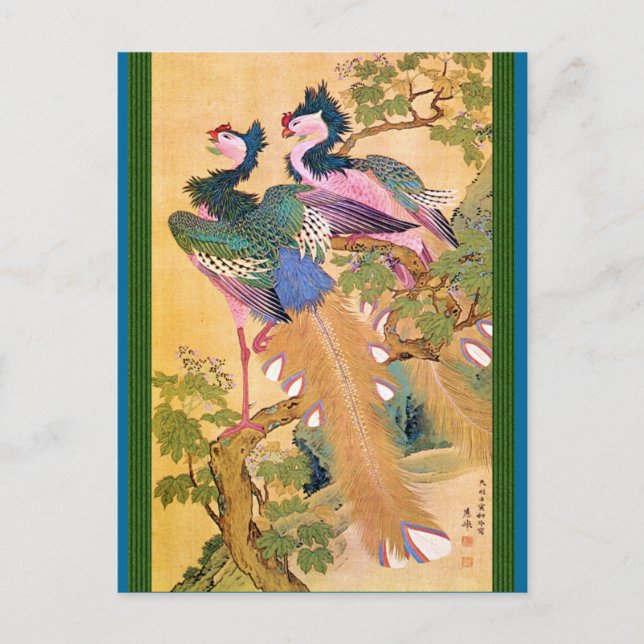 peacocksnotegreencordpng postcard (Front)