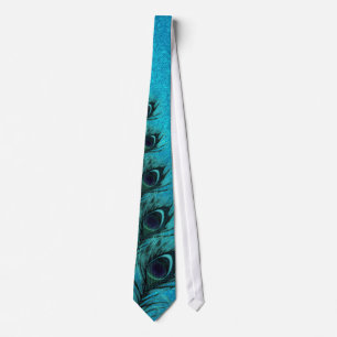 Peafowl feathers dark pattern ties