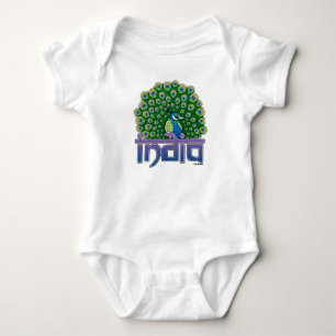 Peafowl of India Baby Bodysuit