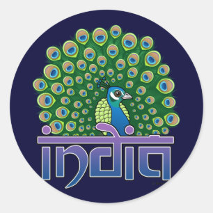 Peafowl of India Classic Round Sticker