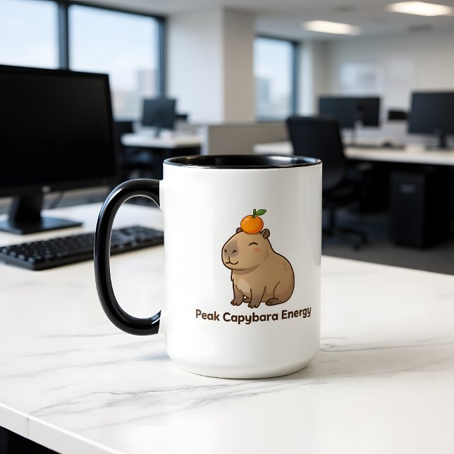 Peak Capybara Energy Mug – Funny Cute Capybara  (Creator Uploaded)
