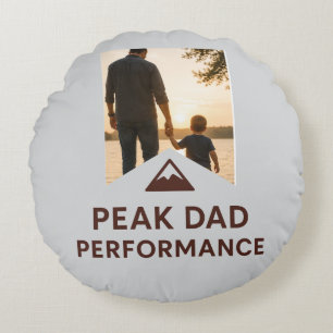 Peak Dad Performance Shirt Funny Father's Day Gift Round Cushion
