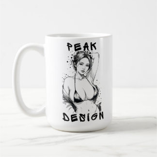 Peak Design Bold Graffiti Pinup Sketch Art Coffee Mug