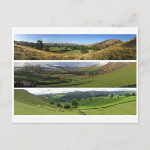 Peak District dales panoramas Postcard