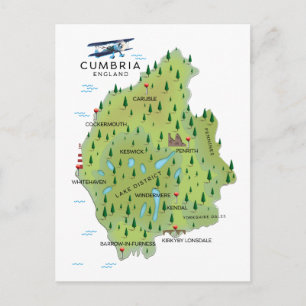 Peak District England Map Postcard