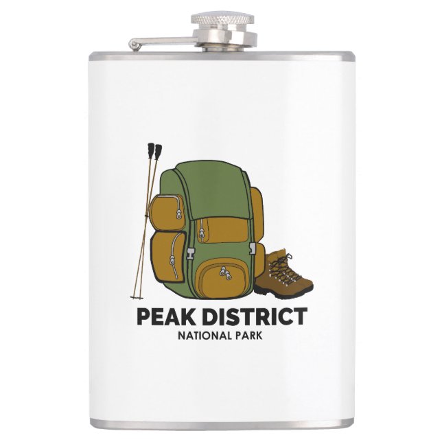 Peak District National Park Backpack Hip Flask (Front)