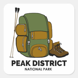 Peak District National Park Backpack Square Sticker