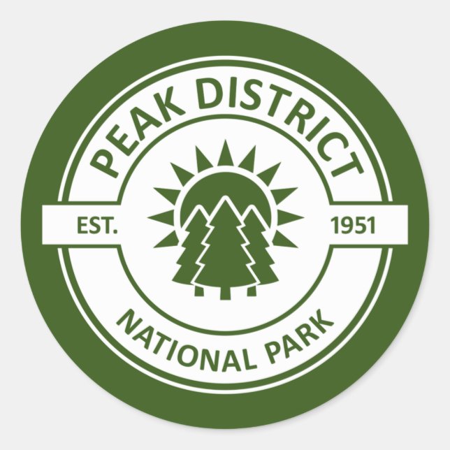 Peak District National Park Classic Round Sticker (Front)