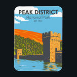 Peak District National Park England Vintage Magnet<br><div class="desc">Peak District vector artwork design. The park is England's first national park and contains natural and human-made wonders stretching back for centuries.</div>