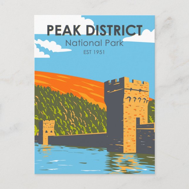 Peak District National Park England Vintage Postcard (Front)