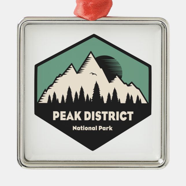 Peak District National Park Metal Tree Decoration (Front)