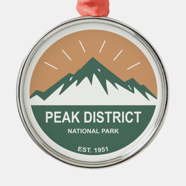 Peak District National Park Metal Tree Decoration (Front)