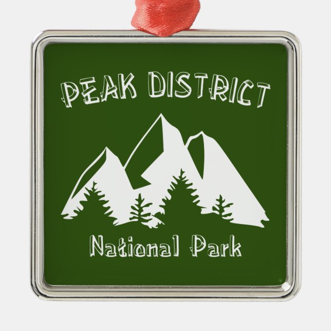 Peak District National Park Metal Tree Decoration (Front)