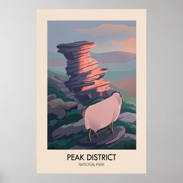Peak District National Park Modern Travel Poster (Front)