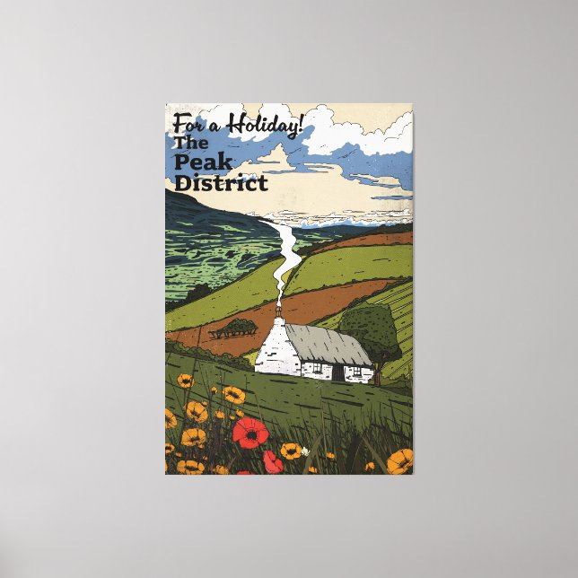 Peak District Travel Poster Canvas Print (Front)