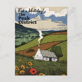 Peak District Travel Poster Postcard