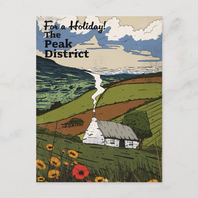 Peak District Travel Poster Postcard (Front)