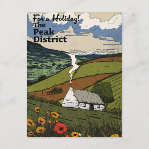 Peak District Travel Poster Postcard