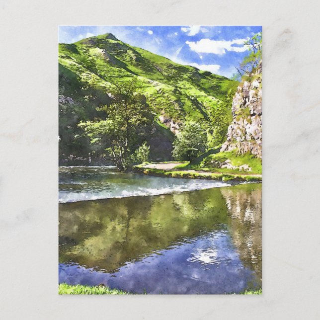 Peak District Watercolour-Style Postcard (Front)