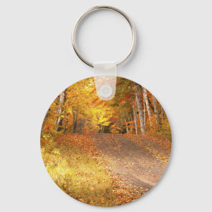 Peak Fall Foliage Season in the U. P. Key Ring
