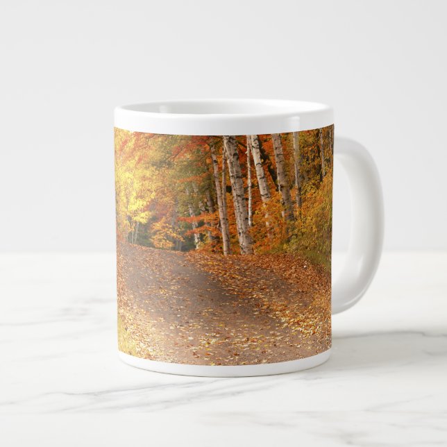 Peak Fall Foliage Season in the U. P. Large Coffee Mug (Front Right)