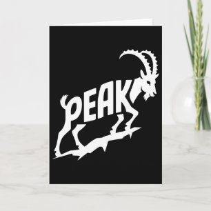 Peak Mountain Goat Word Art – Hiking And Climbing Card