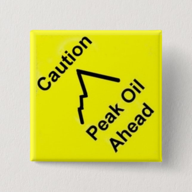 Peak Oil Chart 15 Cm Square Badge (Front)